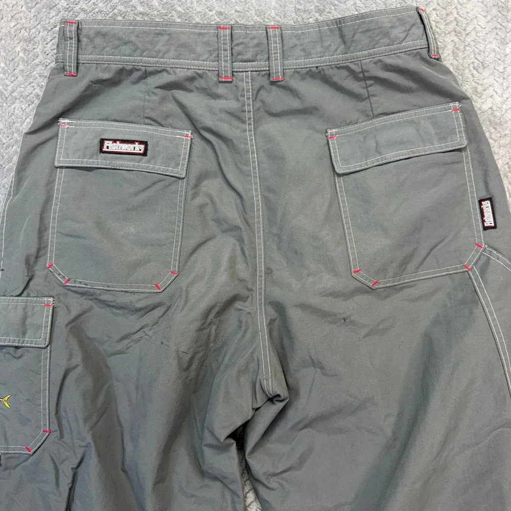 VTG Fishworks Pants Mens 36x29 Gray Nylon Water Resistant Fishing Cargo USA Made
